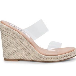 STEVE MADDEN Sunrise Wedge Sandal Clear